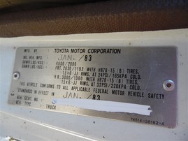 1983 TOYOTA PICK UP 2.4 MT 4X4 Z20955